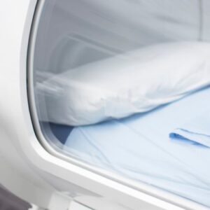 pillow in an empty hyperbaric oxygen chamber